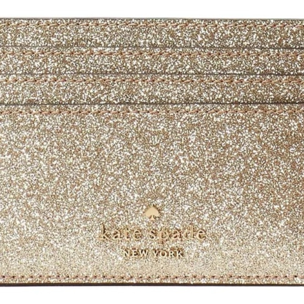 Kate Spade Gold Glitter Card Holder